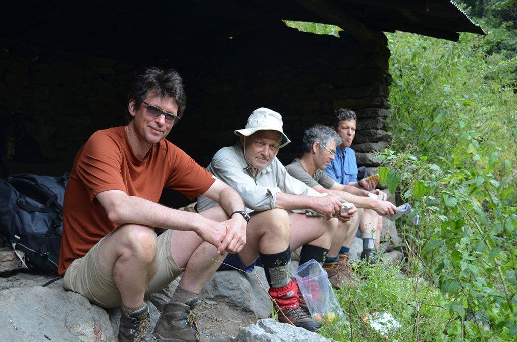 Paul Maxim (far left) says he has little desire to repeat the gung-ho trips he did 35 years ago. Photo: Supplied