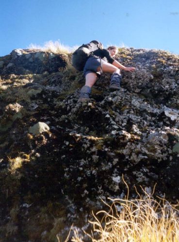 The step on Bannister Ridge. Photo: Richard Davies
