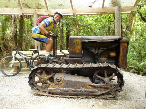 Riding the 1928 Caterpillar Tractor.