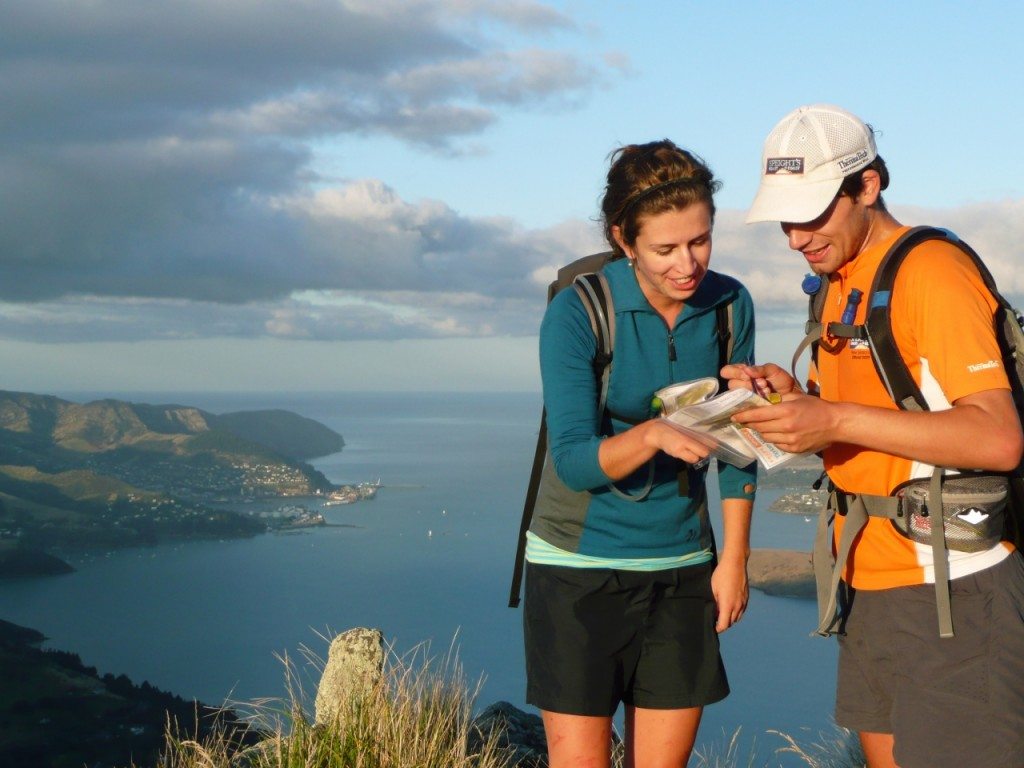 Rogainers Christy McKessar and Tim Farrant plan their approach to their next checkpoint