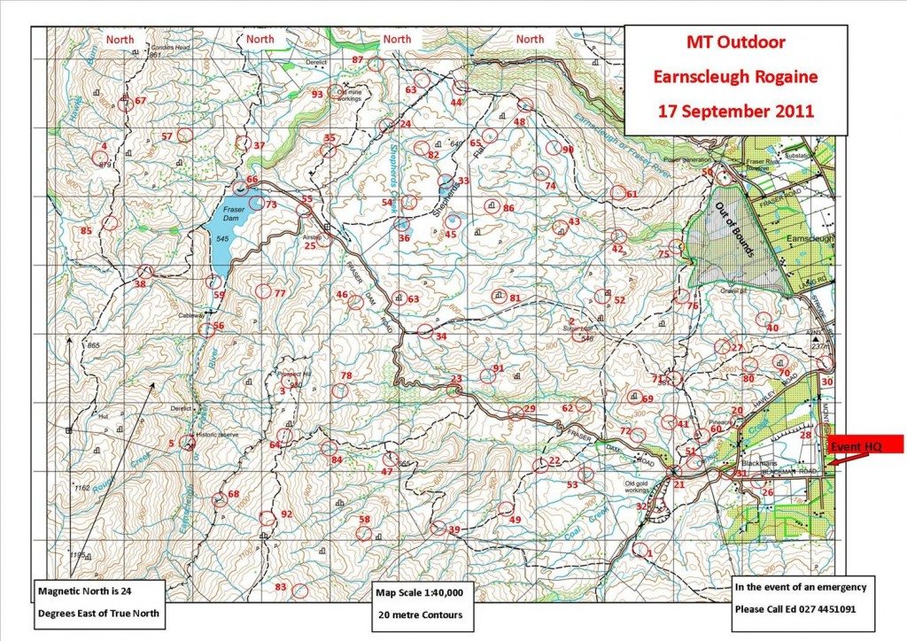 A typical rogaine map