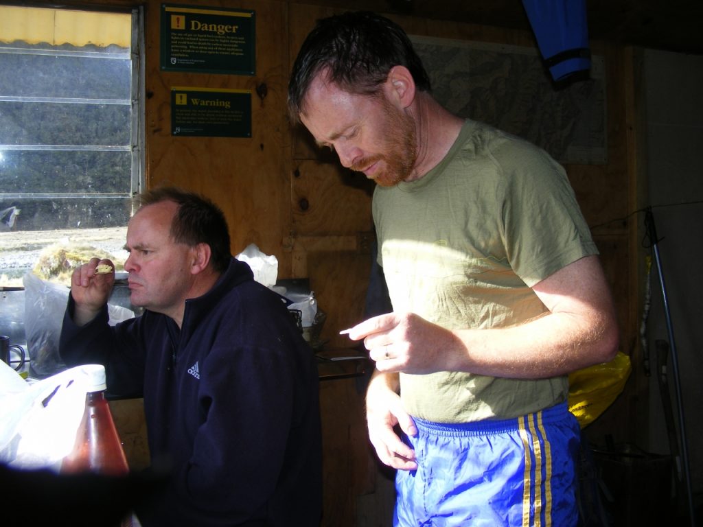 Ross and Barry Flamank at Makarora Hut