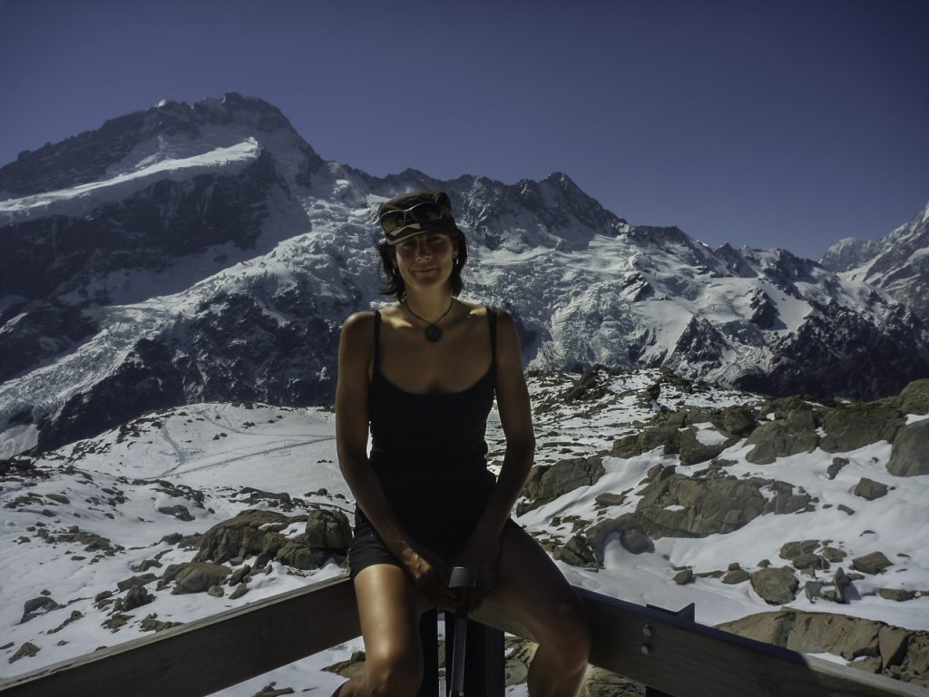 Rhodes resting at Mueller Hut. 