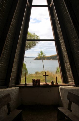 The view towards Aramoana from the island's chapel. Photo supplied