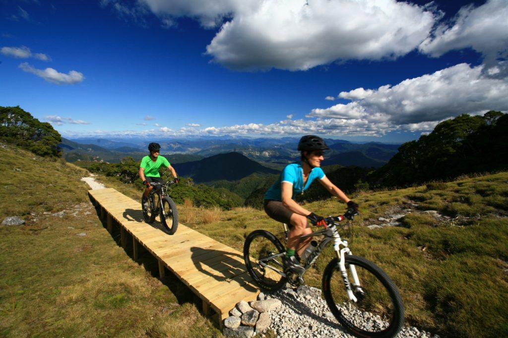 Riders about to enter Ghost Lake basin. Photo: Phil Rossiter