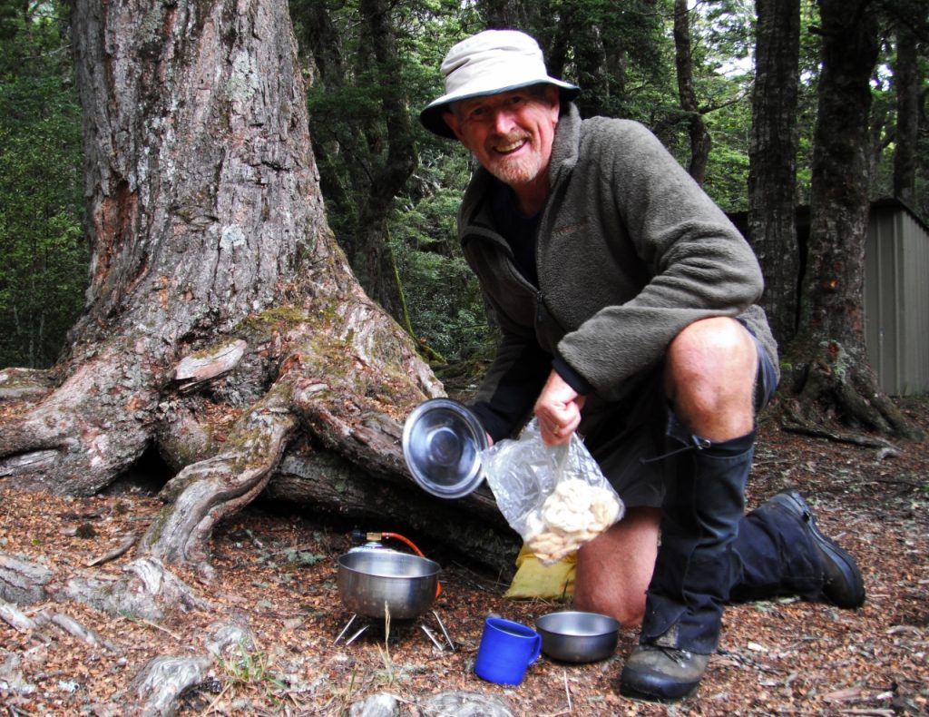 Paul Garland cooking up a storm on the trail. 